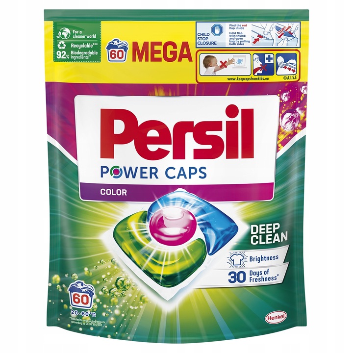 Persil Power Caps Kapsułki do Prania Koloru 60 szt + Gratis