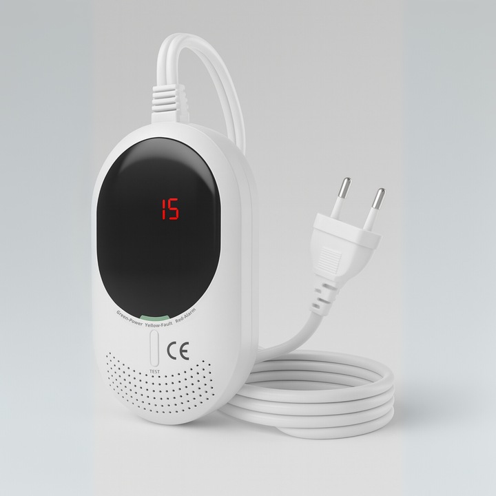 Czujnik Czadu Gazu Ziemnego Detektor Tlenku Węgla CERTYFIKOWANY 85dB LCD