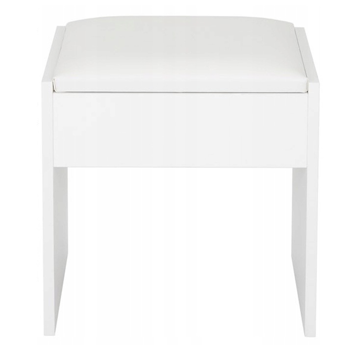 Taboret Do Toaletki Kosmetycznej Siedzisko Białe Pufa