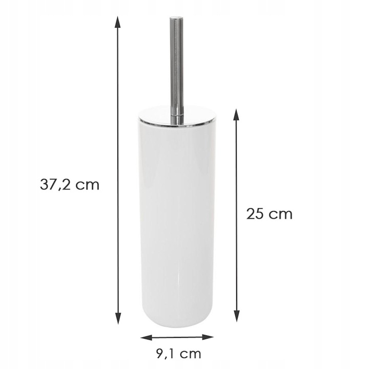Szczotka do WC toalety biała łazienkowa toaletowa zamknięta chrom stojąca