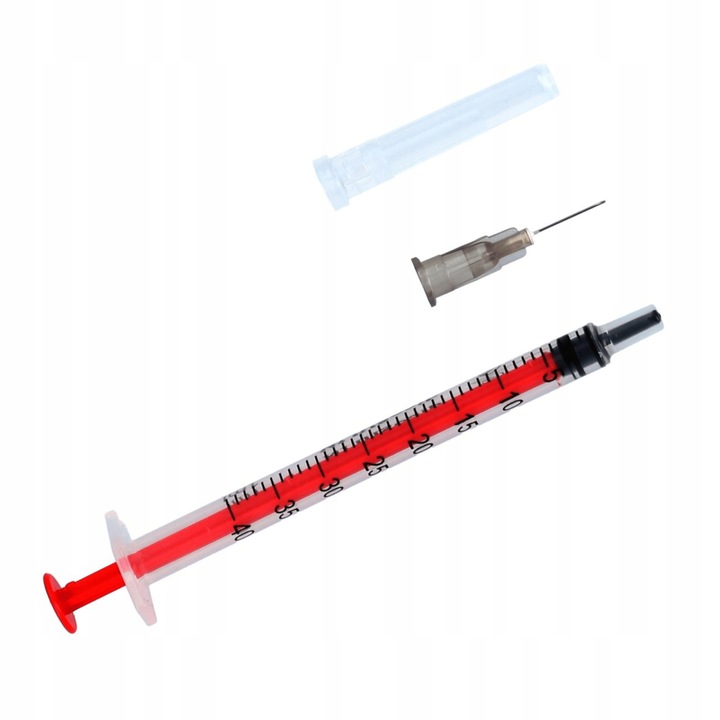 STRZYKAWKI INSULINOWE z igłą 1ml strzykawka U40 0,4mmx13mm 100szt Zarys