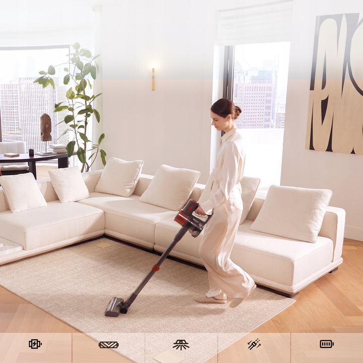 Odkurzacz bezprzewodowy pionowy JIGOO C200 23Kpa 72dB 40Min 1.2L LED