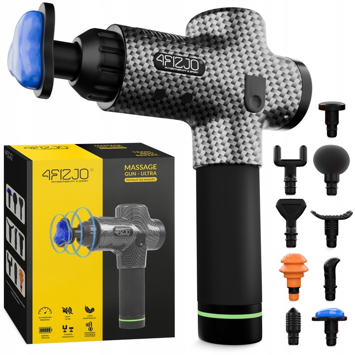 PISTOLET DO MASAŻU WYMIENNE KOŃCÓWKI RELAKS MASSAGE GUN ULTRA COOL EDITION