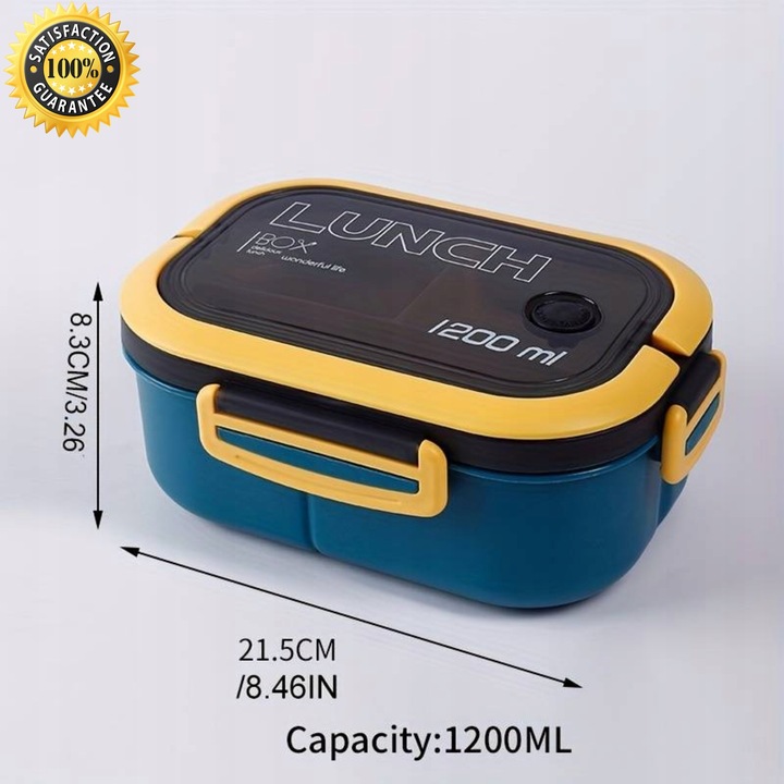 LUNCHBOX LUNCH BOX ŚNIADANIÓWKA POJEMNIK PUDEŁKO BOX Z PRZEGRÓDKAMI 1200ML