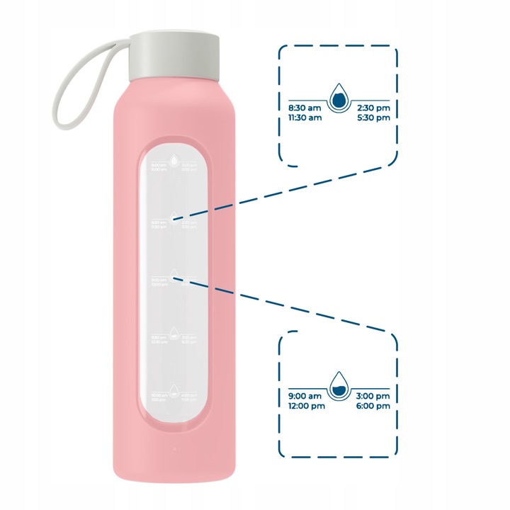 Wessper B1 motwacyjna butelka szklana 500ml z miarką na fitness