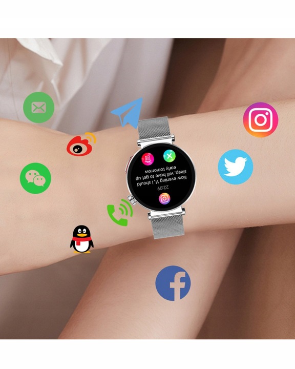 SMARTWATCH ZEGAREK DAMSKI POMIAR CUKRU EKG HRV PPG CIŚNIENIE SZKŁO MENU PL