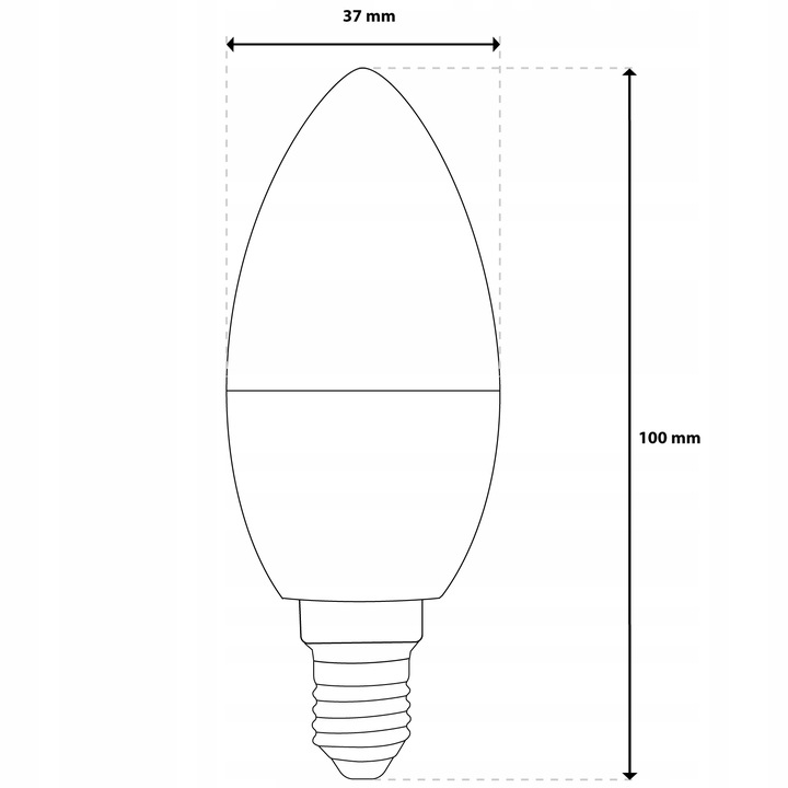 6x Żarówka LED E14 ŚWIECZKA 10W = 75W 1100lm 6500K Zimna Lumiled