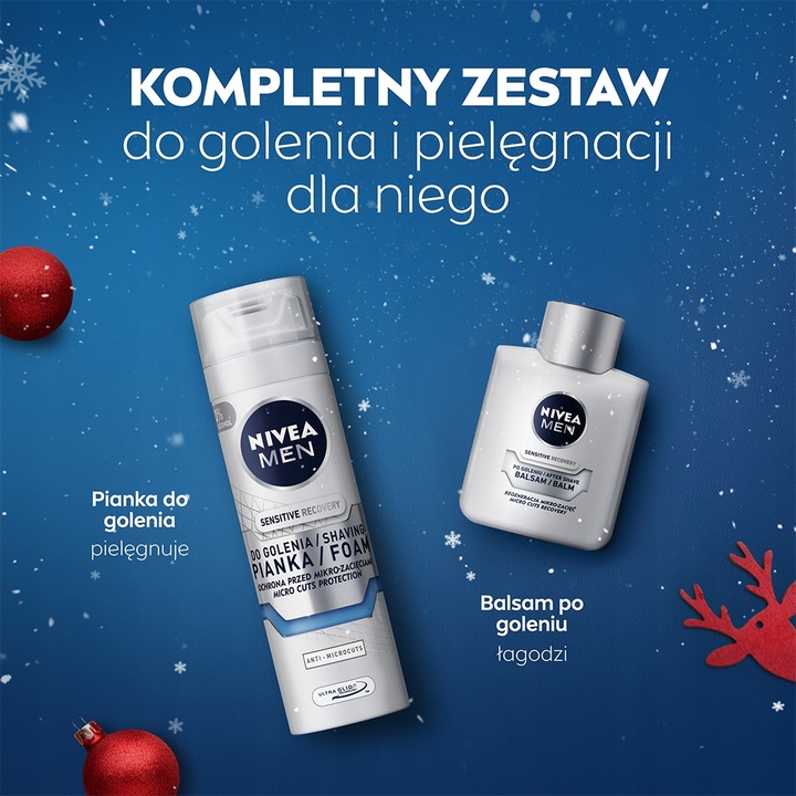 NIVEA MEN SENSITIVE RECOVERY Zestaw kosmetyków męskich do golenia na święta
