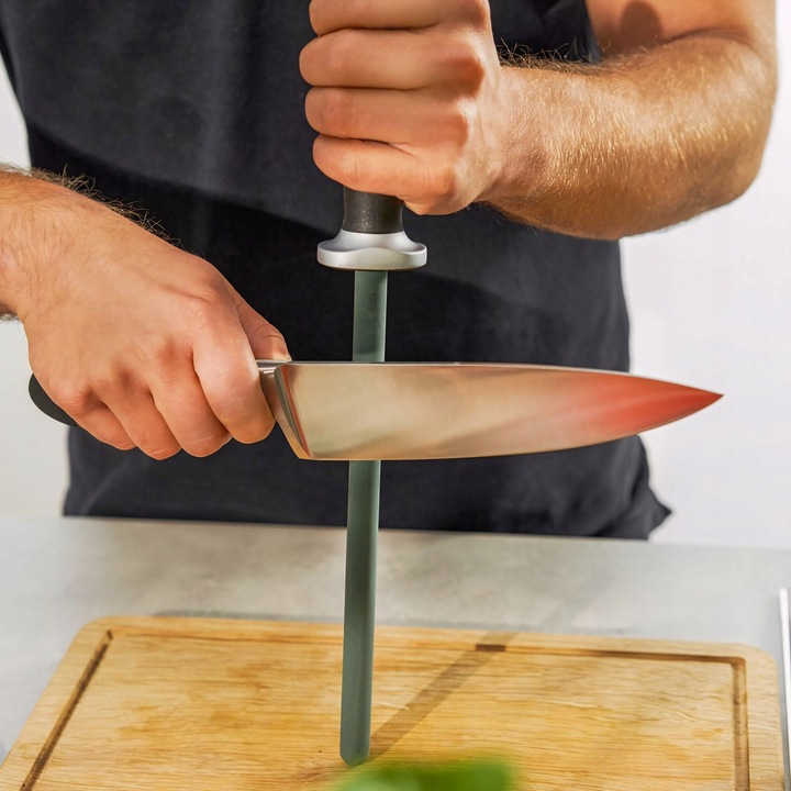 ZESTAW KOMPLET 16 NOŻY KUCHENNYCH STALOWYCH OSTRE W BLOKU STOJAK +