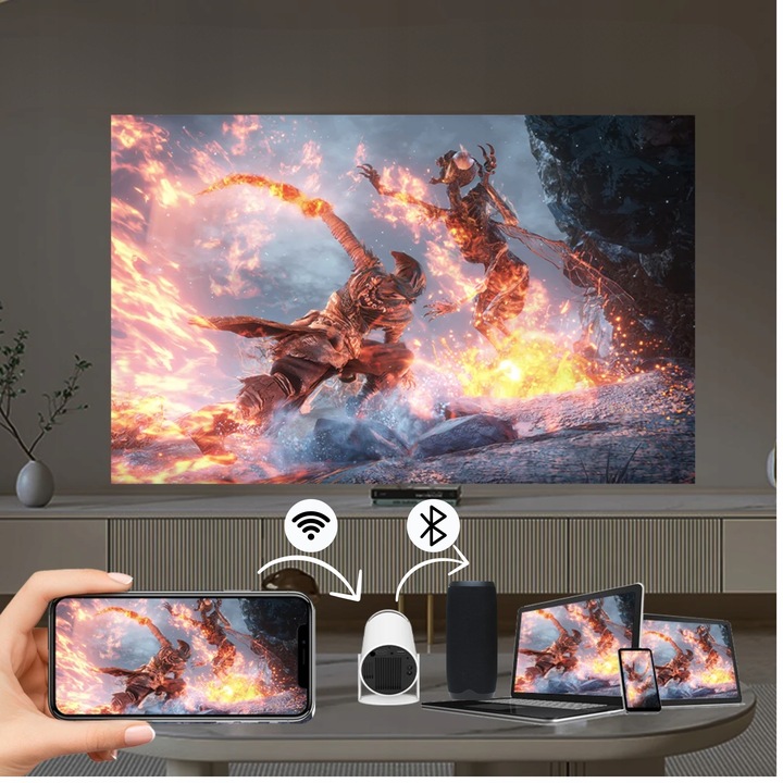 Projektor LED HY300PRO MAGCUBIC rzutnik android Wifi 4K prezent biały