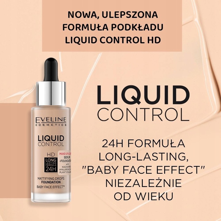 Eveline Cosmetics Liquid Control HD Podkład do twarzy nr 010 Light