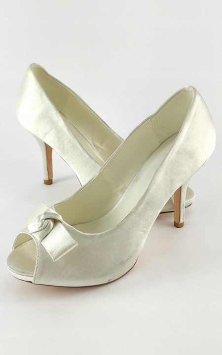 satynowe Buty ślubne 38