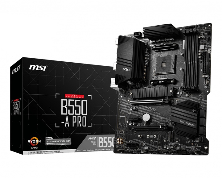 Płyta MSI B550-A PRO AMD B550 4x DDR4 SATA3 M.2 USB3.1 PCIe4.0 AM4 ATX