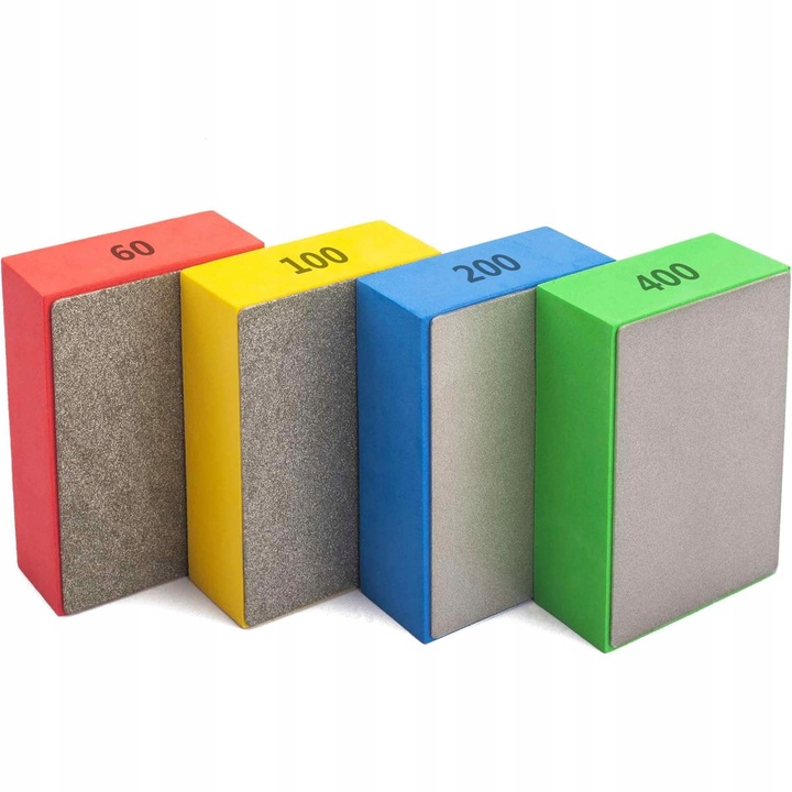 4 SZT DIAMENTOWA KOSTKA DO SZLIFOWANIA GRESU PŁYTEK 60# 100# 200# 400#