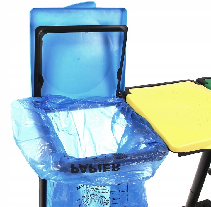 Stojak worki Segregacji Kosz Śmieci 3 Stanowiska