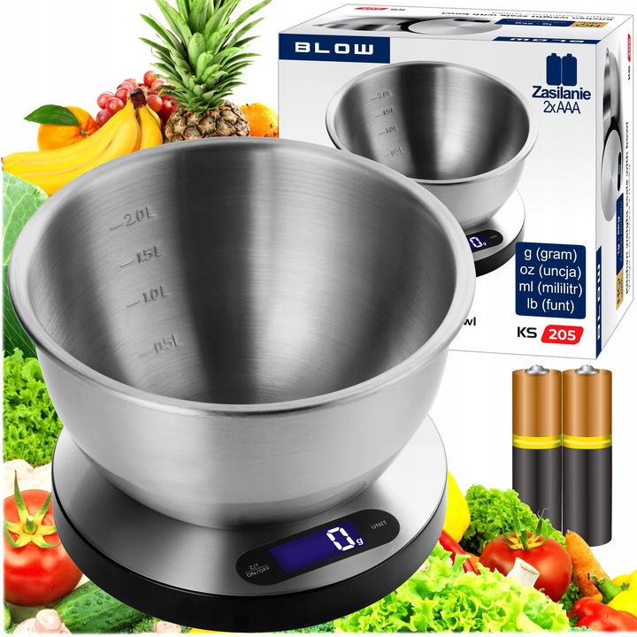 WAGA KUCHENNA ELEKTRONICZNA PRECYZYJNA Z MISĄ SREBRNA LCD 1G / 5KG