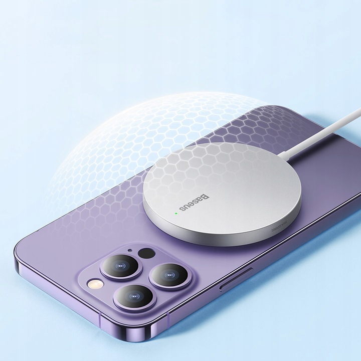 Baseus ładowarka indukcyjna Simple Mini 3 15W MagSafe iphone kabel USB-C