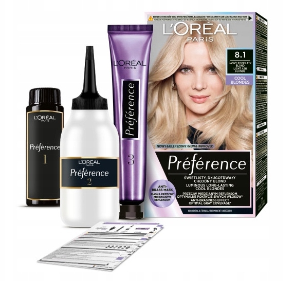 LOREAL FARBA DO WŁOSÓW INTENSYWNY TRWAŁY KOLOR PREFERENCE COOL BLONDES 81