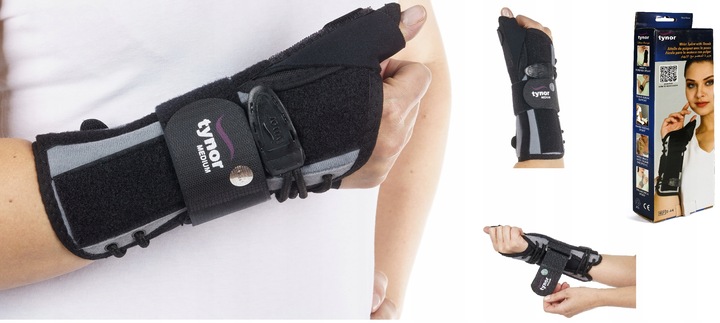 ORTEZA NADGARSTKA STABILIZATOR DŁONI RĘKI Z UJĘCIEM KCIUKA SZYNA STABILNA