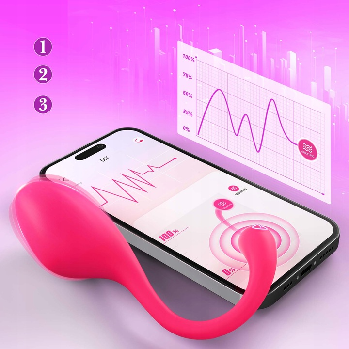 Wibrator dla kobiet sterowany aplikacją, stymulujący wibrujące jaja