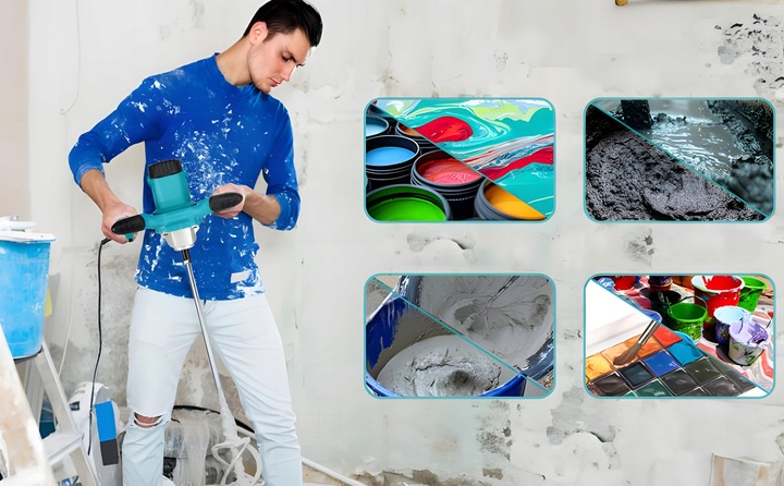 MIESZADŁO DO KLEJU BETONU FARB ELEKTRYCZNE 2600W 2x MIESZALNIK