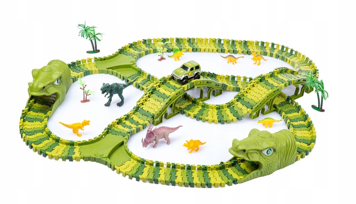 MEGA TOR WYŚCIGOWY PARK DINOZAURÓW MAGIC TRACK 270 elementów, 360cm TOR