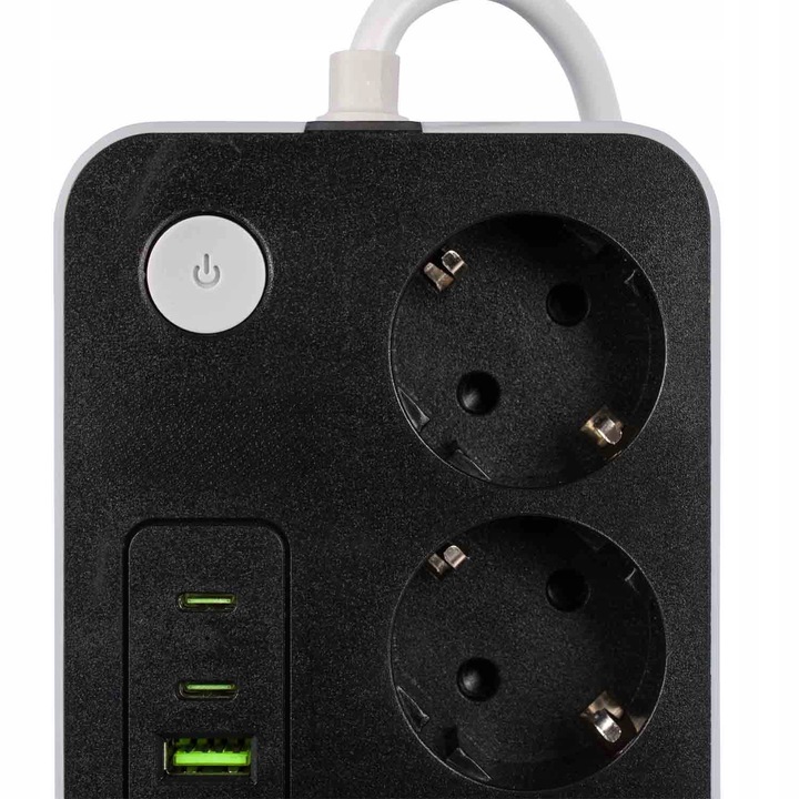Przedłużacz Listwa zasilająca 3 metry 3 gniazda 5x ładowarka USB USB-C