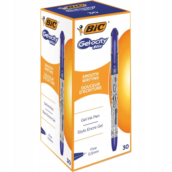 BIC GEL-OCITY STIC Długopis żelowy ze skuwką 0.5mm niebieski 10 SZTUK