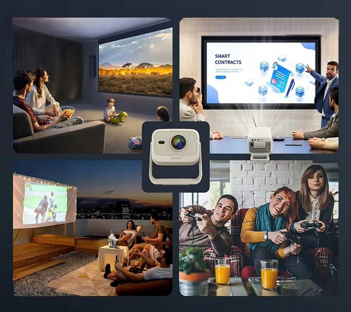 Mini Projektor Przenośny Android WiFi Rzutnik FULL HD 4K Telefon Bluetooth