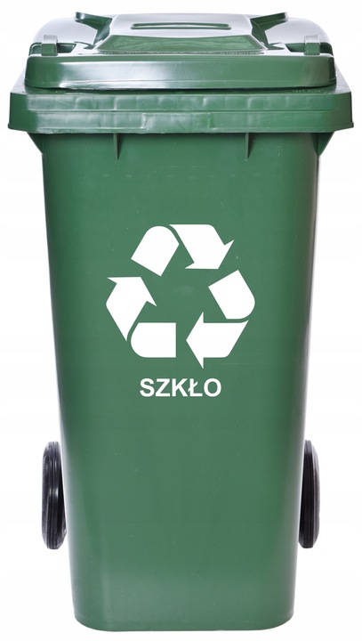 KOSZ ŚMIETNIK POJEMNIK NA ŚMIECI ODPADY DO SEGREGACJI ZIELONY KUBEŁ 120L