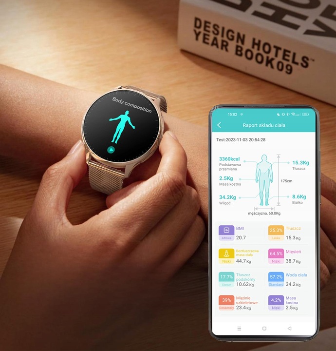 ZEGAREK DAMSKI SMARTWATCH AMOLED EKG POMIAR CUKRU CIŚNIENIE TEMPERATURA