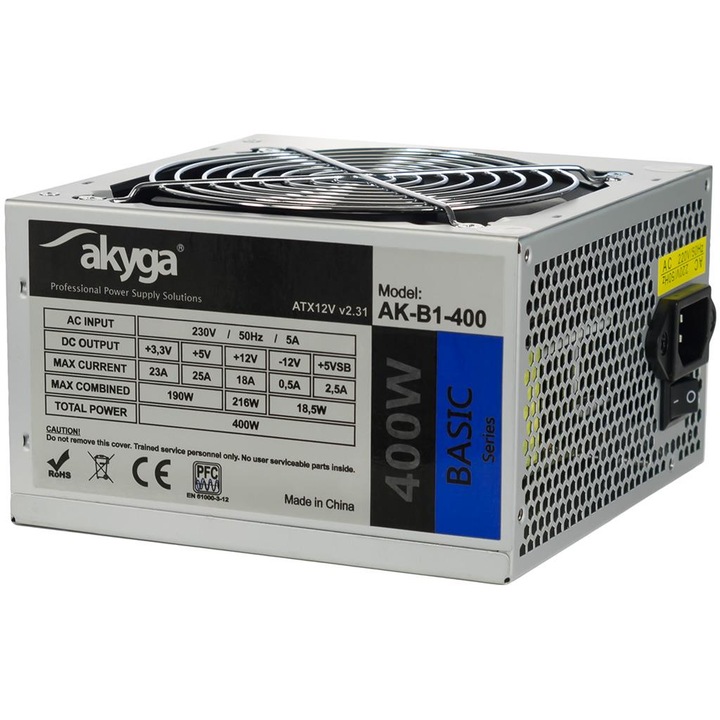 2 x Zasilacz ATX AKYGA Basic 400W SATA 24pin 120mm