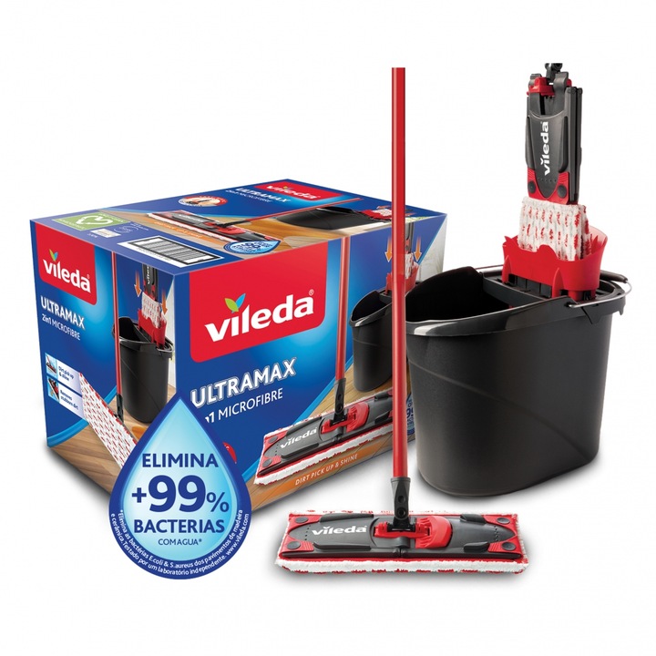 MOP VILEDA ULTRAMAX BOX ZESTAW WIADRO WYCISKACZEM DRĄŻEK WKŁAD
