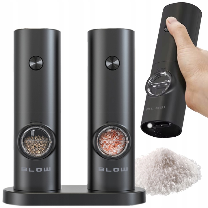 ELEKTRYCZNY MŁYNEK DO SOLI I PIEPRZU PRZYPRAW REGULACJA PODSTAWKA