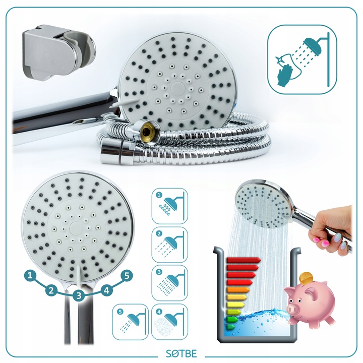 Bateria wannowa z chowaną wylewką Kran do wanny i prysznica składany SOTBE