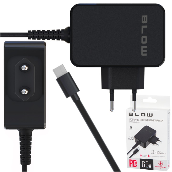 ZASILACZ ŁADOWARKA SIECIOWA DO LAPTOPA USB-C 3,25A 65W POWER DELIVERY 5-20V