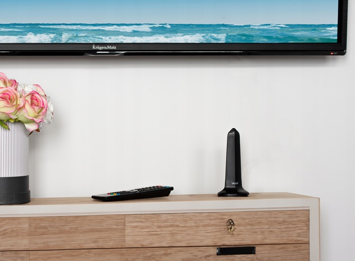 ANTENA POKOJOWA DVB-T2 DO TV NAZIEMNEJ DOOKÓLNA AKTYWNA MAGNES USB 4K VAYOX