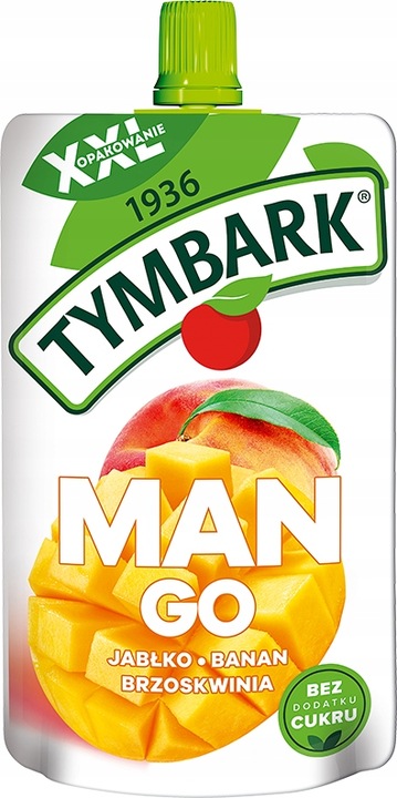 Tymbark Mus 100 % z owoców jabłko mango brzoskwinia banan 10x 200g