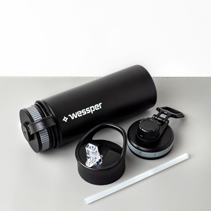 Butelka termiczna Wessper 500ml Termos na kawe herbate + wymienne ustniki
