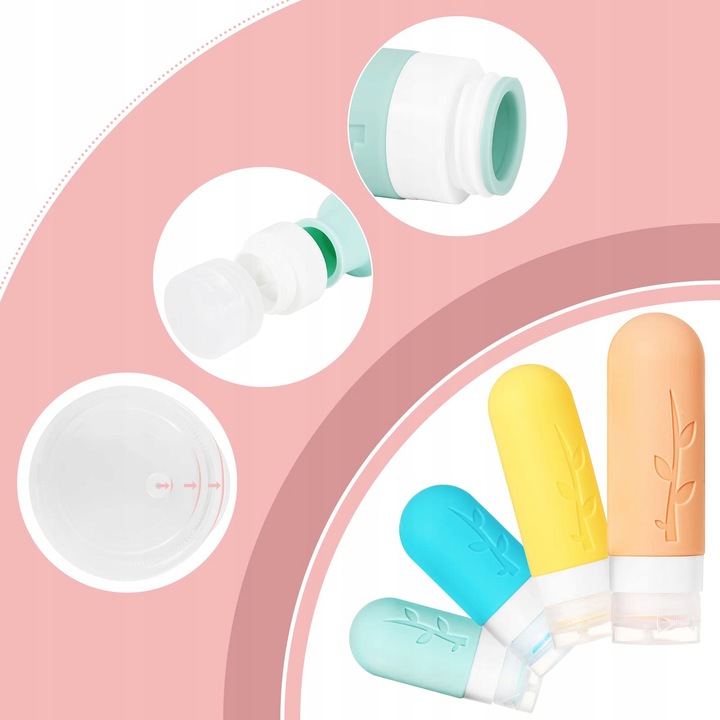 KOSMETYCZKA PODRÓŻNA POJEMNIKI DO SAMOLOTU BUTELKI ZESTAW 19 EL. Z SUWAKIEM