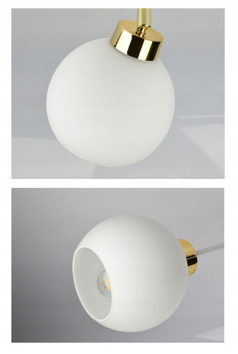 Lampa Wisząca Sufitowa Żyrandol Biała Szklane Kule White Glass ER3 LED E27