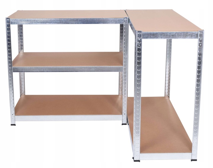 REGAŁ MAGAZYNOWY GARAŻOWY METALOWY WARSZTATOWY OCYNK 2W1 MDF 150cm