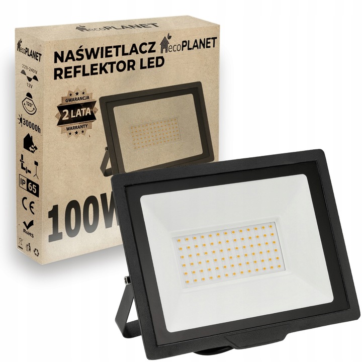 Naświetlacz halogen LED 100W + statyw budowlany