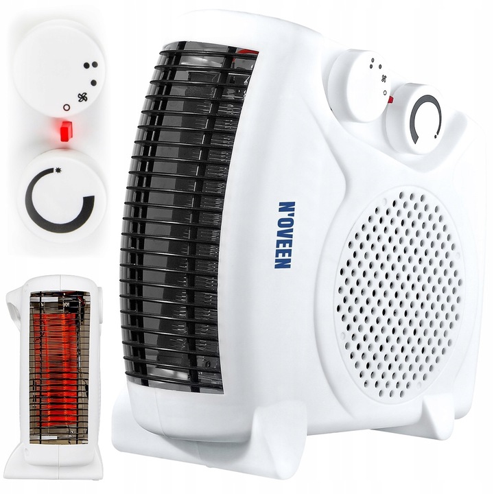 TERMOWENTYLATOR FARELKA GRZEJNIK ELEKTRYCZNY BIAŁY NAWIEW CICHY MOCNY