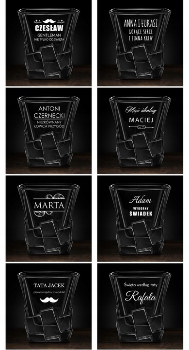 Szklanka do Whisky z Grawerem 250ml Prezent dla Faceta Chłopaka na Urodziny