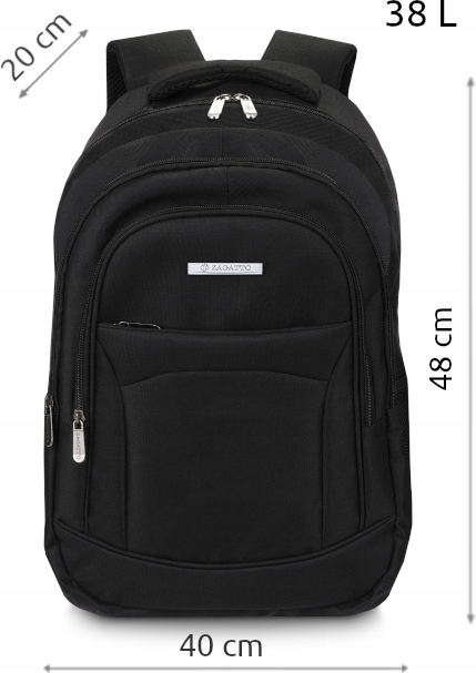 Plecak męski do pracy na laptopa szkolny młodzieżowy pojemny czarny