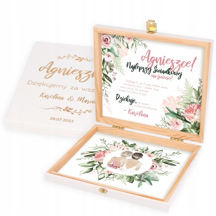 PODZIĘKOWANIA DLA ŚWIADKÓW W PUDEŁKU GRAWEROWANY PREZENT DLA ŚWIADKOWEJ