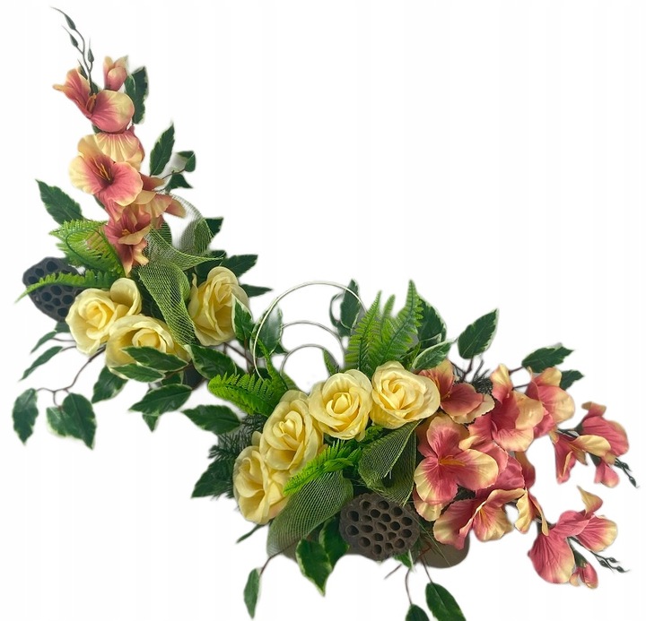 Stroik na cmentarz GRÓB kompozycja ZESTAW flakon