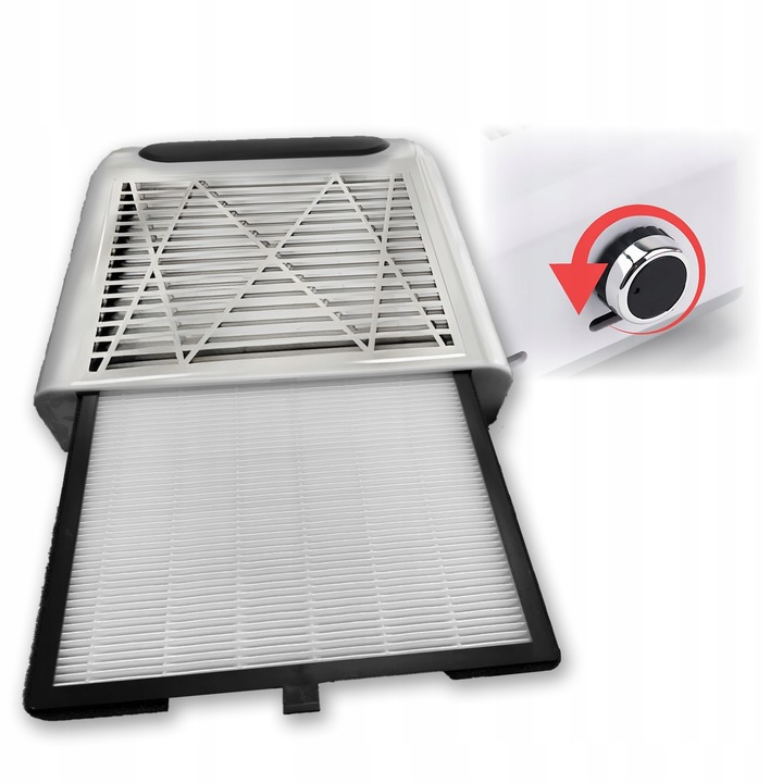 POCHŁANIACZ PYŁU 80W KASETOWY DO PAZNOKCI MANICURE BEZWORKOWY MOCNY +