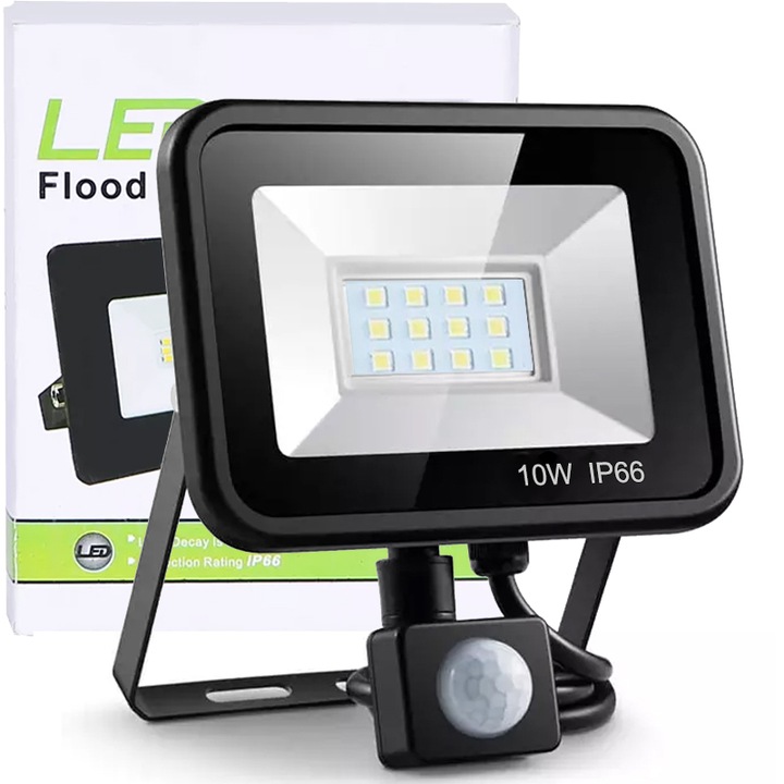 HALOGEN LED 10W LAMPA Z CZUJNIK RUCHU ZMIERZCHU NAŚWIETLACZ ZEWNĘTRZNY